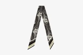 Silk Skinny Scarf - Wallpaper Black/Vanilla