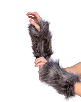 6352 - Pair of Faux Fur Wolf Gloves