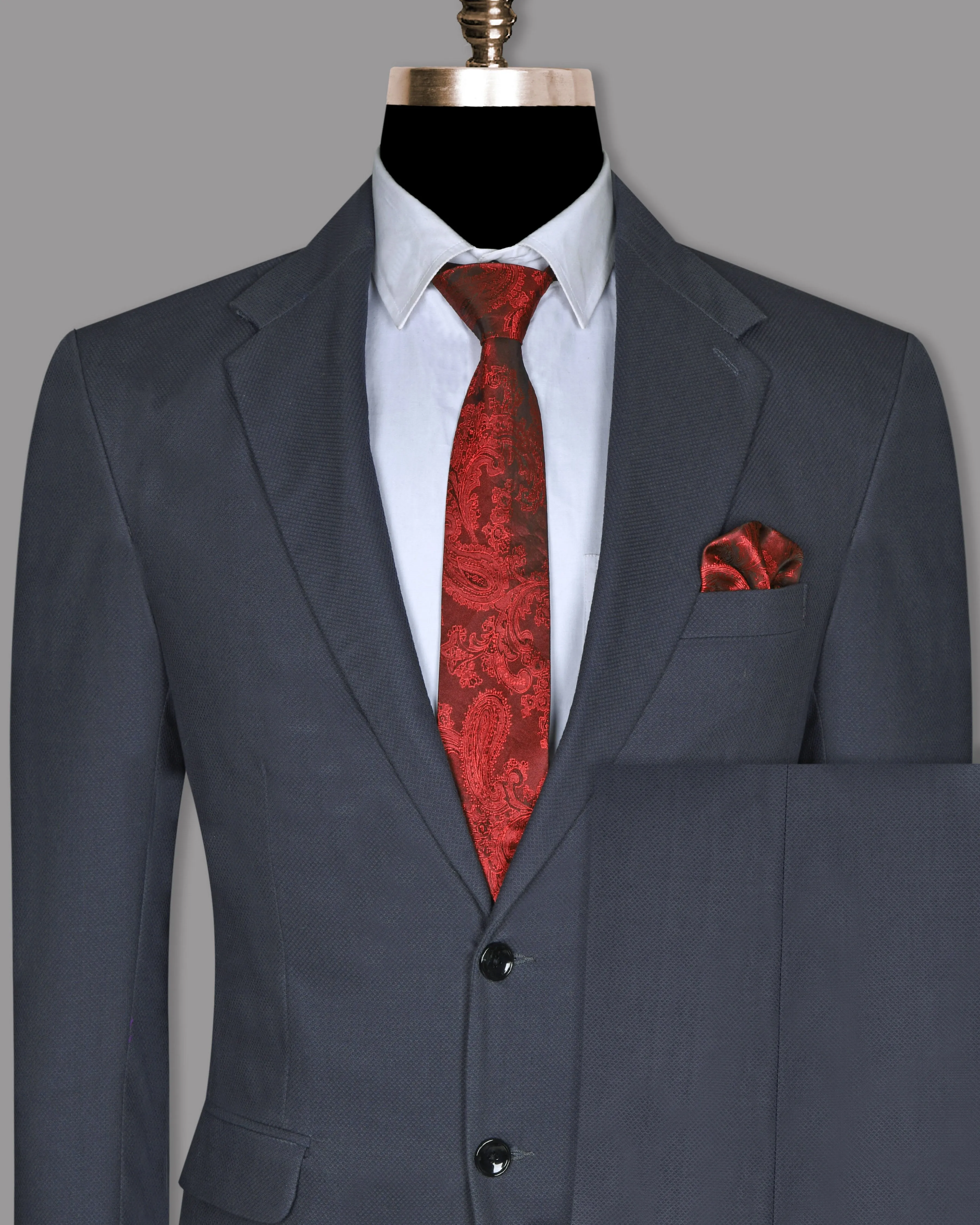 Anchor Grey Textured Cotton Suit