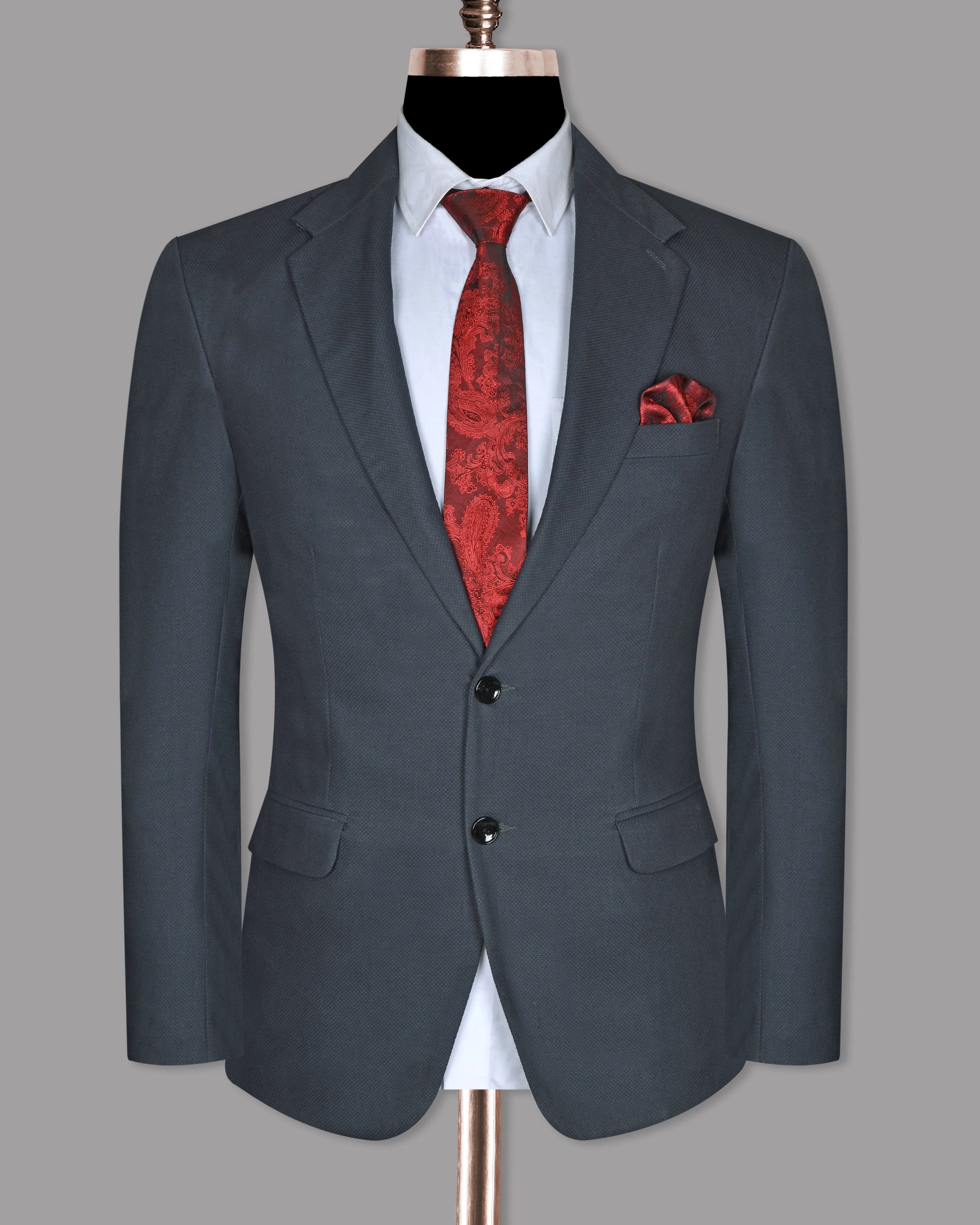 Anchor Grey Textured Cotton Suit