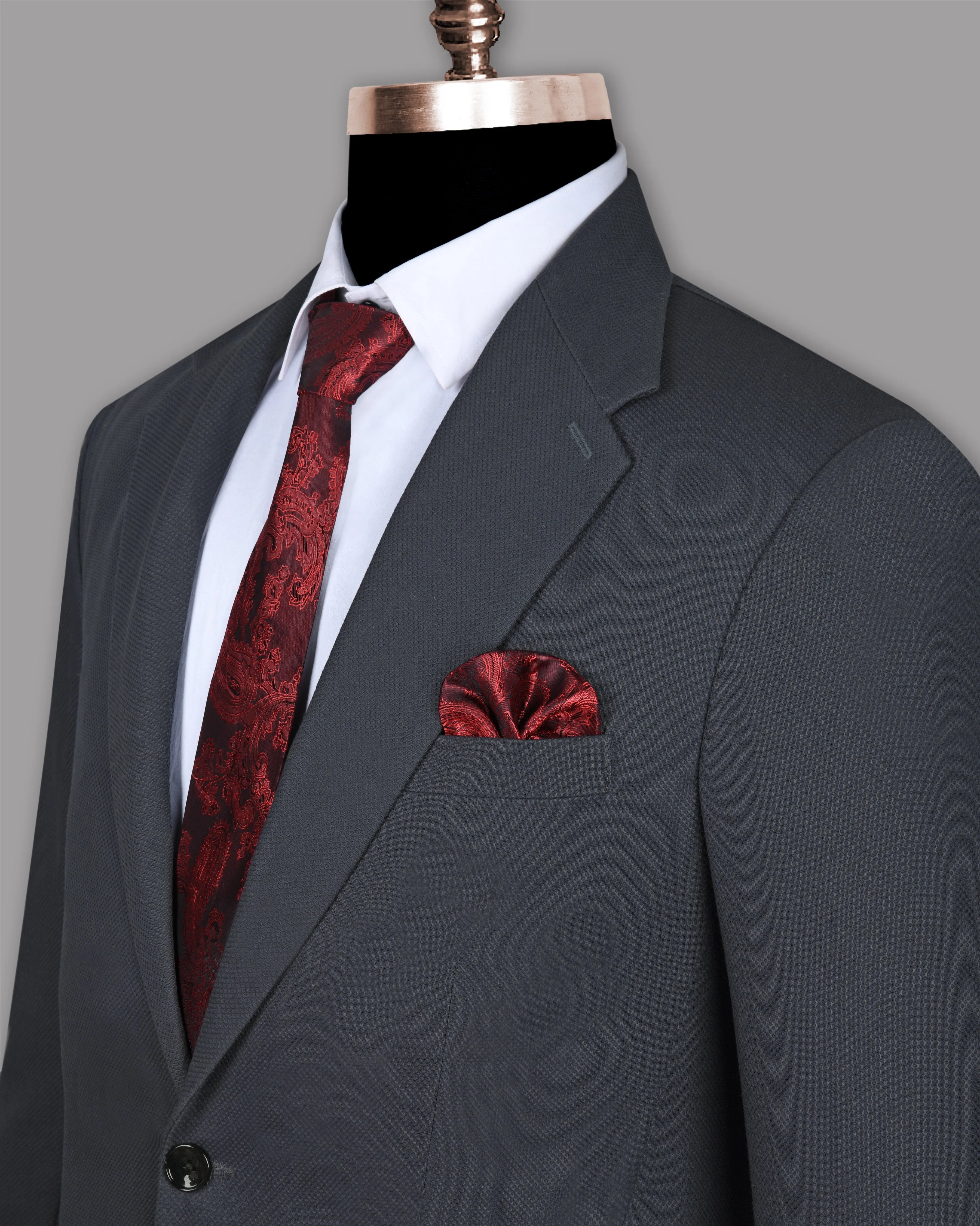 Anchor Grey Textured Cotton Suit