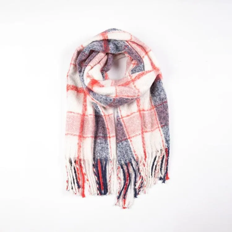 Betty Basics Polar Check Scarf in Pink