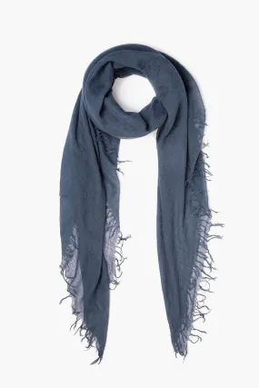 Cashmere and Silk Scarf Indigo