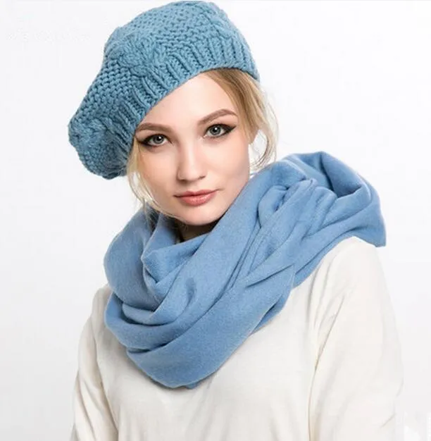 Chunky Knit Wool Long Scarf for Women