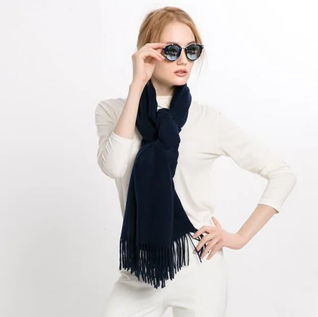 Chunky Knit Wool Long Scarf for Women