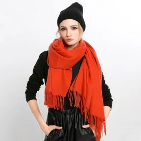 Chunky Knit Wool Long Scarf for Women