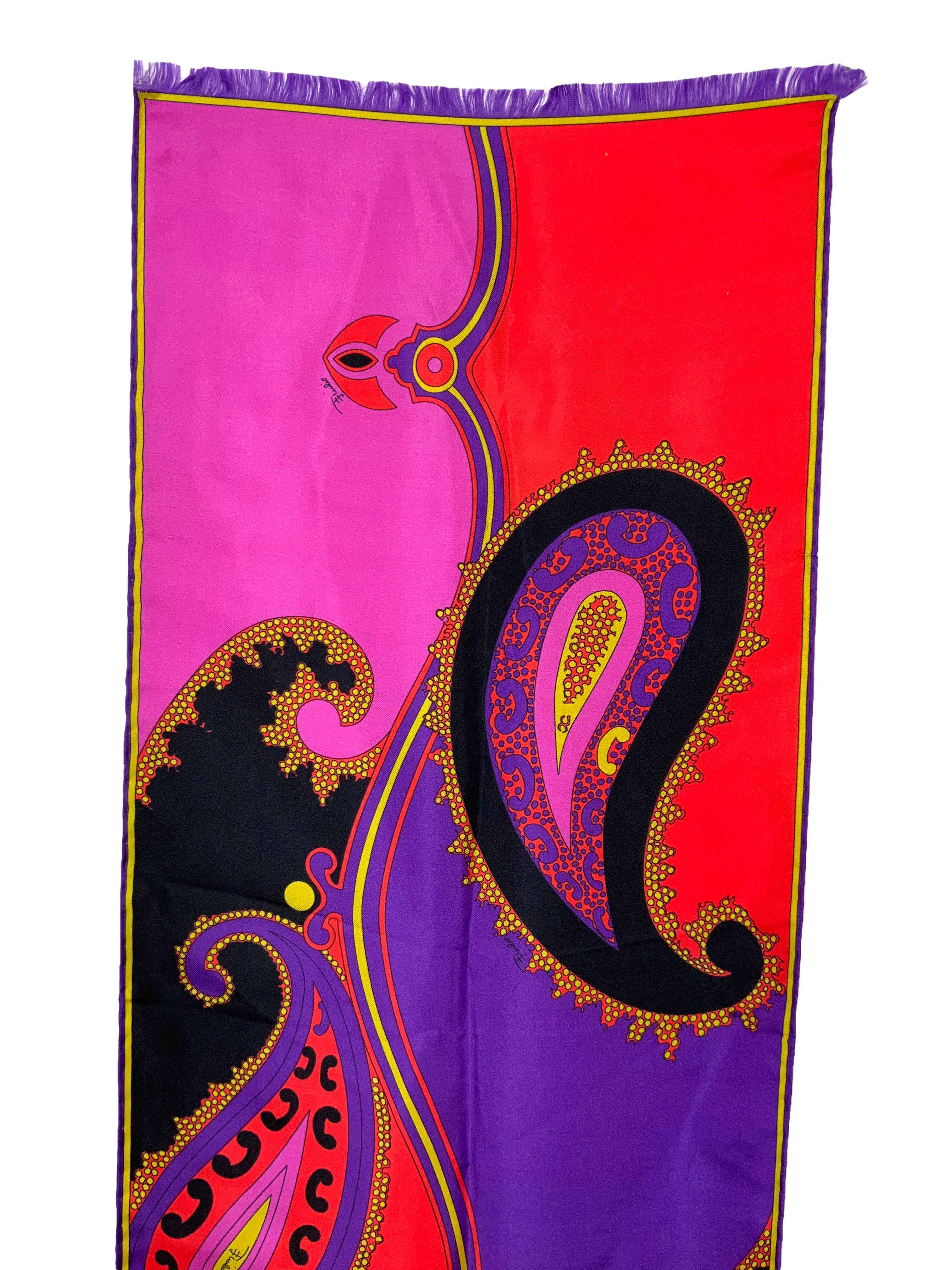 Emilio Pucci Paisley Printed Oblong Silk Scarf