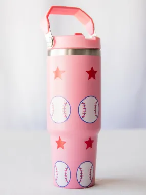 Everyday Water Bottle - Allstar Baseball Pink