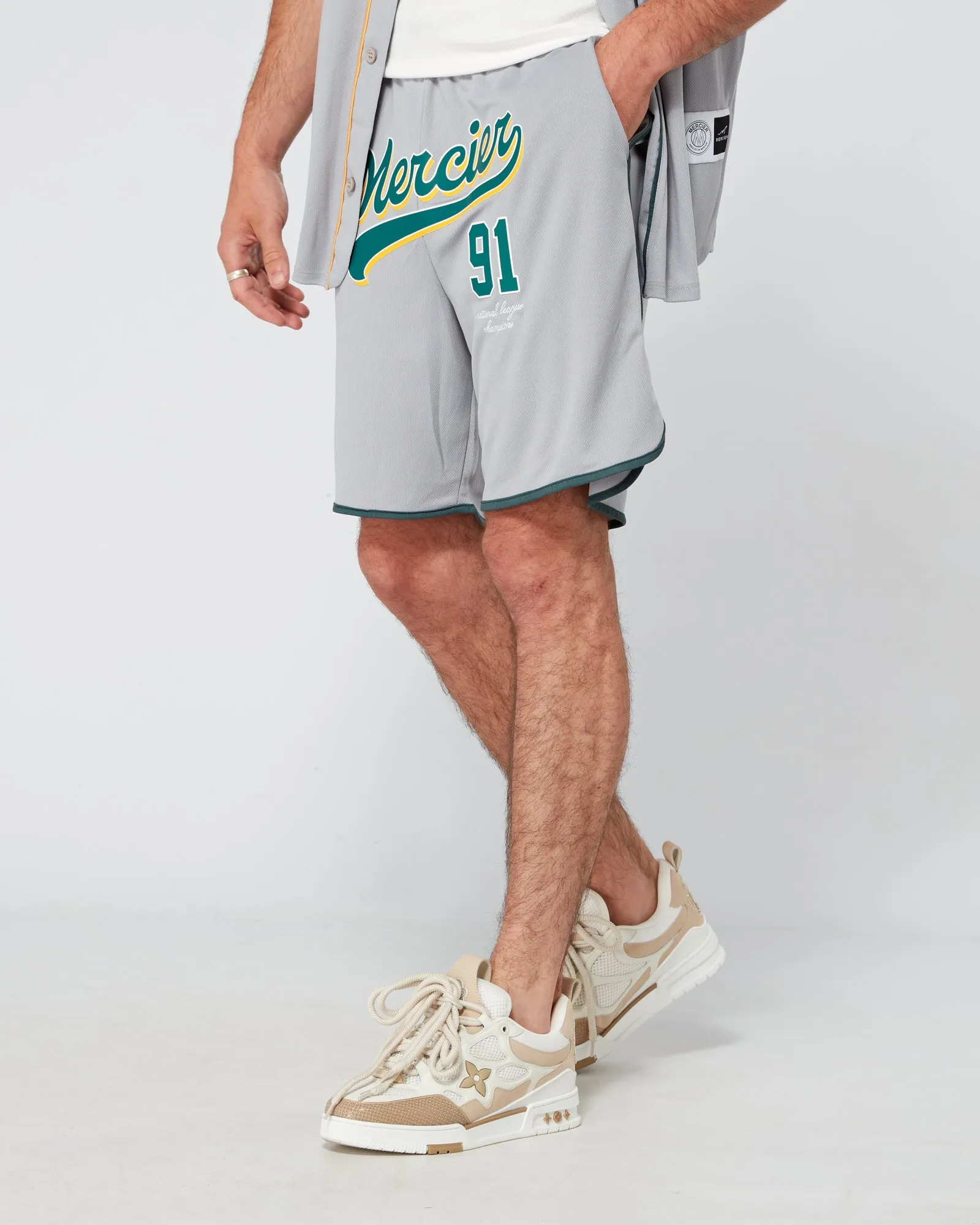 Grey Green Emerson Baseball Shorts