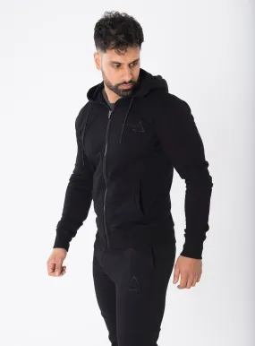 Sculpted Black Zip Hoodie